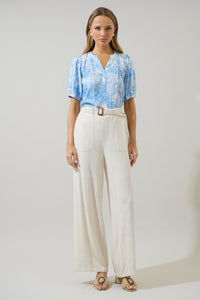 Seraphina Floral Vani Split Neck Top
