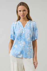 Seraphina Floral Vani Split Neck Top