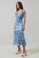Tierra Floral Nadia Ruched Midi Dress