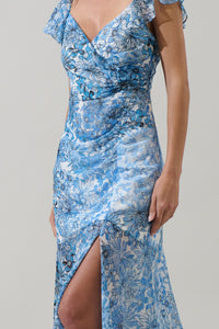 Tierra Floral Nadia Ruched Midi Dress