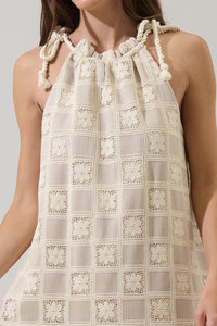 Norah Crochet Rumba Halter Mini Dress