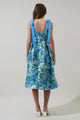 Willa Floral Dina Pleated Midi Dress