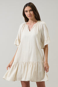 Annet Linen Shift Mini Dress