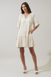 Annet Linen Shift Mini Dress