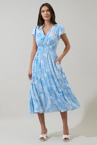 Seraphina Floral Maye Smocked Midi Dress