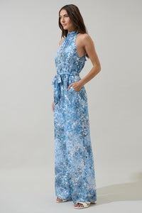 Tierra Floral Imery Halter Jumpsuit