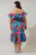 Naima Floral Off the Shoulder Smocked Midi Dress Curve