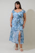Tierra Floral Nadia Ruched Midi Dress Curve