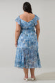 Tierra Floral Nadia Ruched Midi Dress Curve
