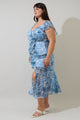 Tierra Floral Nadia Ruched Midi Dress Curve