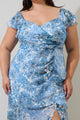 Tierra Floral Nadia Ruched Midi Dress Curve