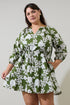 Haizley Floral Dabria Split Neck Mini Dress Curve