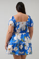 Roswell Floral Romiel Smocked Mini Dress Curve