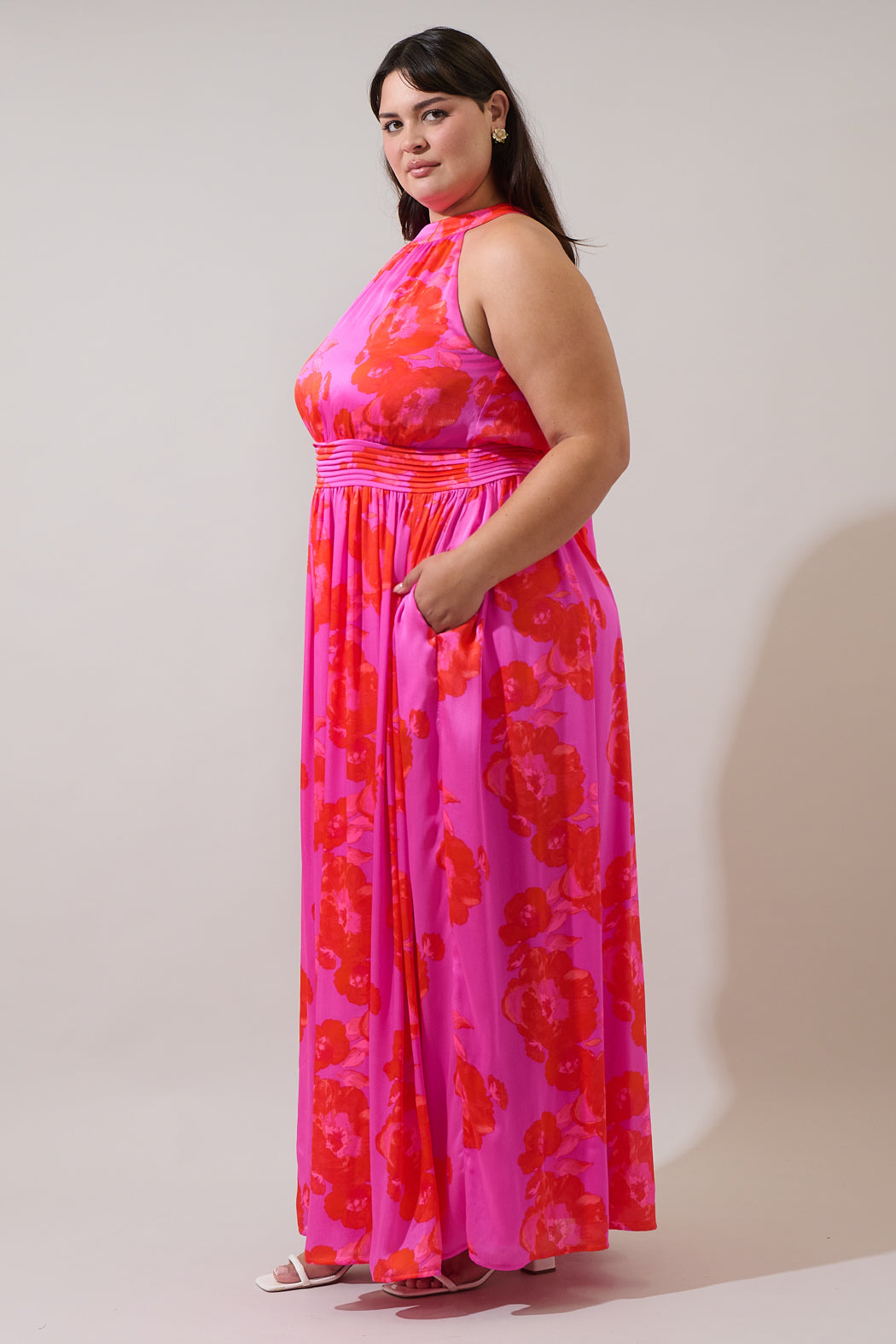 halter plus size floral dress Plus Size Bridesmaid Gown Plus Size Dress Plus Size Bridal Fashion Ashley Stewart