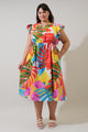 Breezy Palms Tiarna Ruffle Midi Dress Curve