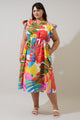 Breezy Palms Tiarna Ruffle Midi Dress Curve