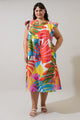 Breezy Palms Tiarna Ruffle Midi Dress Curve