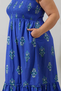 Haline Floral Liora Smocked Midi Dress Curve