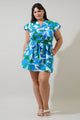Pansie Floral Orela Shift Mini Dress Curve