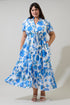 Samian Floral Kissa Button Down Maxi Dress Curve