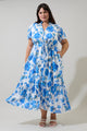 Samian Floral Kissa Button Down Maxi Dress Curve