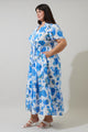 Samian Floral Kissa Button Down Maxi Dress Curve