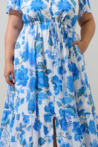 Samian Floral Kissa Button Down Maxi Dress Curve