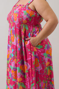 Himera Floral Kells Smocked Maxi Dress Curve