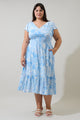 Seraphina Floral Maye Smocked Midi Dress Curve