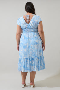 Seraphina Floral Maye Smocked Midi Dress Curve