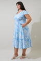 Seraphina Floral Maye Smocked Midi Dress Curve