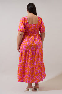 Cala Floral Alycia Smocked Maxi Dress Curve