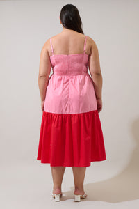Rebekah Color Block Midi Dress Curve