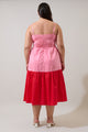 Rebekah Color Block Midi Dress Curve