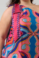 Reyan Abstract Trinity Trio One Shoulder Top Curve