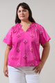 Scarlett Floral Darthy Smocked Top Curve