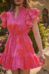 Aurea Floral Alina Ruffle Shift Mini Dress