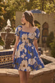 Roswell Floral Romiel Smocked Mini Dress