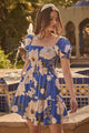 Roswell Floral Romiel Smocked Mini Dress