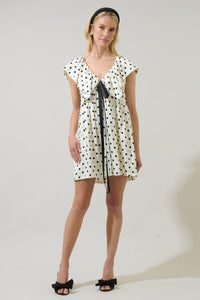 Lois Polka Dot Mini Babydoll Dress