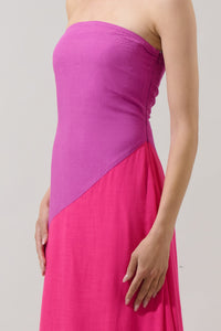 Lunetta Strapless Color Block Maxi Dress