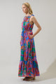 Cindal Floral Kay Halter Neck Maxi Dress