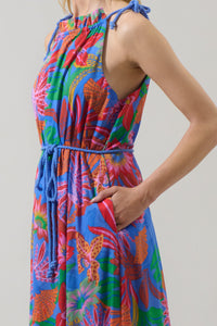 Cindal Floral Kay Halter Neck Maxi Dress