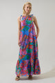 Cindal Floral Kay Halter Neck Maxi Dress