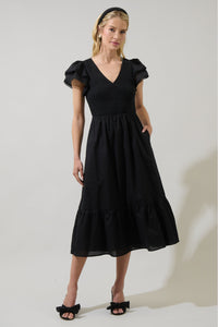 Patte Smocked Midi Dress