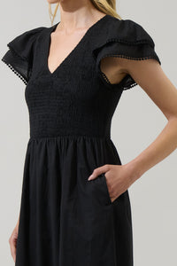 Patte Smocked Midi Dress