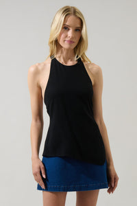 Myla Knit Halter Asymmetrical Top
