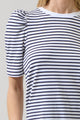Coretta Stripe Bertha Knit Ruched Top