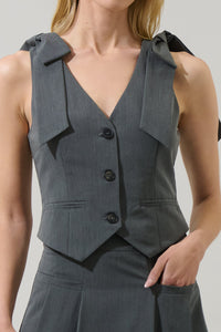 Giany Button Down Bow Vest