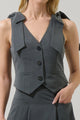 Giany Button Down Bow Vest